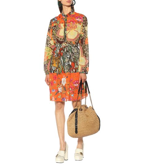 gucci printed cotton-poplin mini dress|Gucci dresses for women.